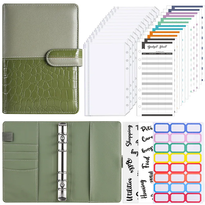 A6 Crocodile Pattern Macaron Loose-Leaf Notebook Creative Stationery Planner Office Stationery