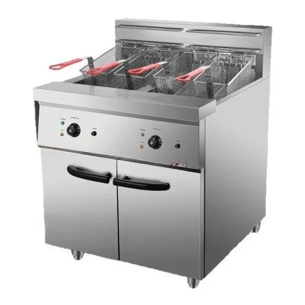 Commercial 26A2 Vertical Single Cylinder Single Screen Combination Furnace Electric Fryer Electric Fryer With Cabinet Base Doubl