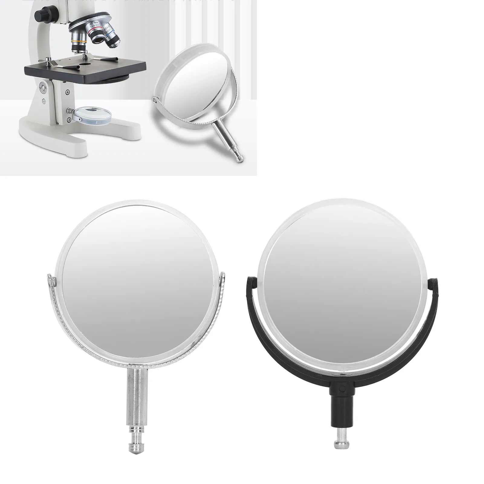 Microscope Reflective Mirror Microscope Plane Concave Reflector Practical 360 Degree Rotation Imaging Portable for Experiment