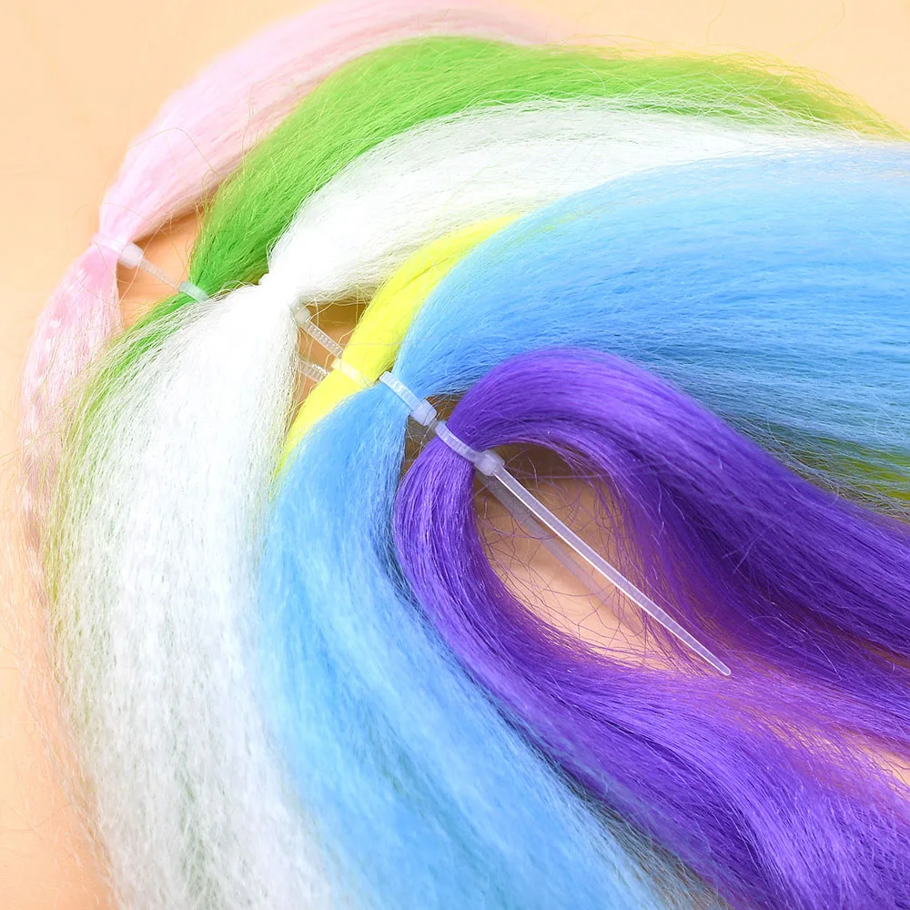 1 Packung leuchtende und blitzige synthetische Bindefaser für Salzwasser-Jig-Assistent-Haken, Köderherstellung und Fliegenfischen, Streamer-Material, 6 Farben