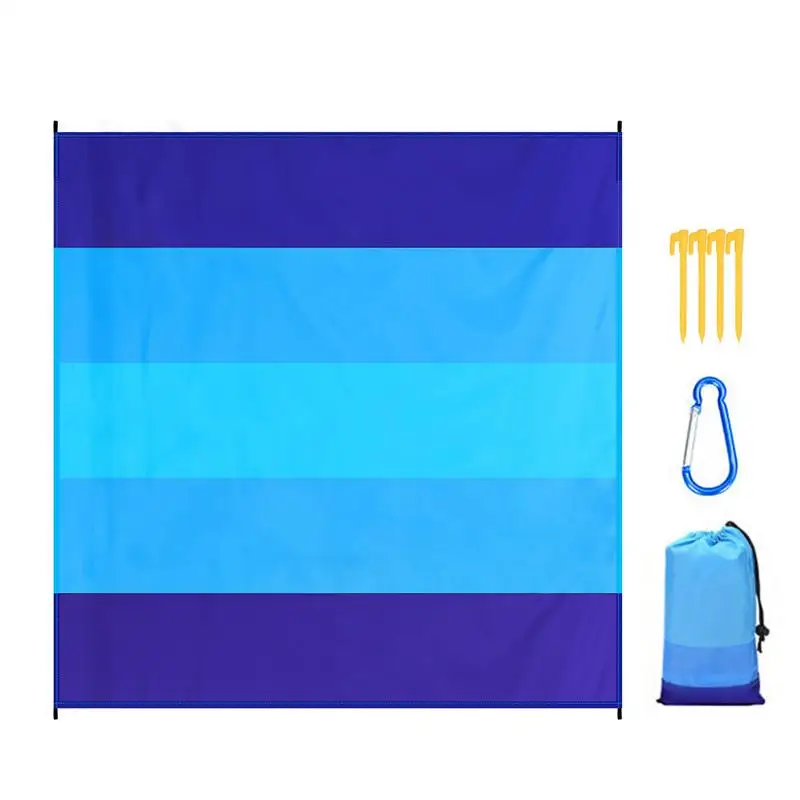 Beach Blankets For Sand Extra Large Beach Mat Sandproof Quick Drying Sheet With 4 Stakes And 1 Corner Pocket 82x78 Inch