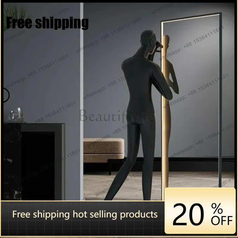 Factory Direct. humanoid sculpture floor-to-ceiling smooth surface square simple creative abstract art portrait sales office orn