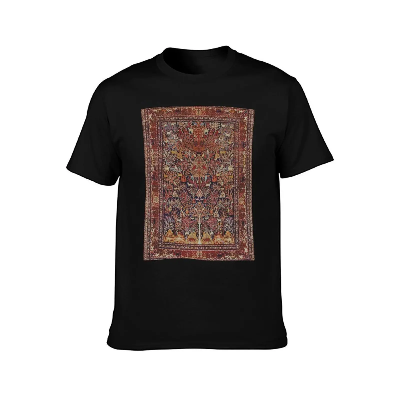 Persian Vintage Antique Carpet Nature Fine Art T-Shirt Quick Dry Training Short Sleeve Tee T-Shirt