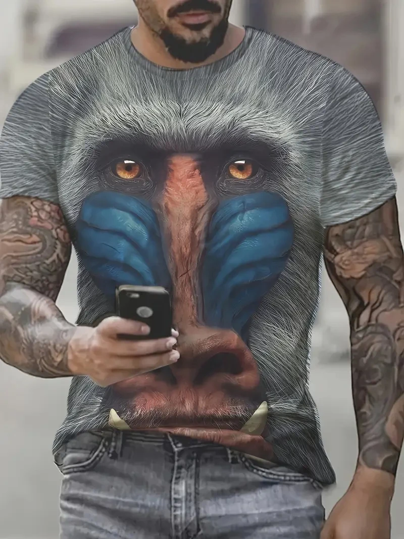 جديد تي شيرت رجالي ثلاثية الأبعاد مضحك القرد الجرافيك تي شيرت مطبوع للنساء الاطفال موضة قصيرة الأكمام متعة المحملة العصرية المعتاد الرجال بلايز