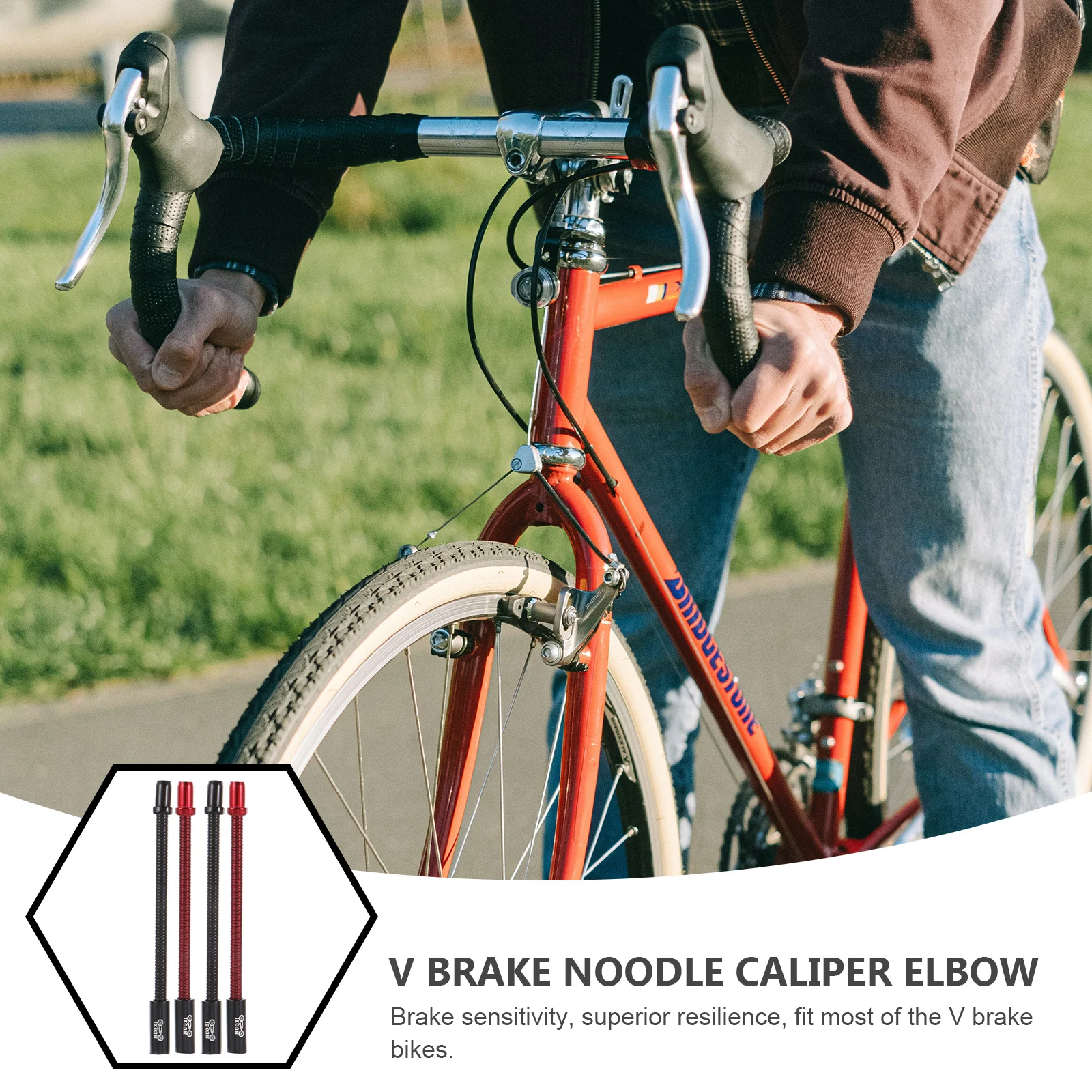 

4Pcs Bike Noodle Caliper High Elasticity Flexible Elbow Tube Universal Fit Sturdy Wear-Resistant Brake Component