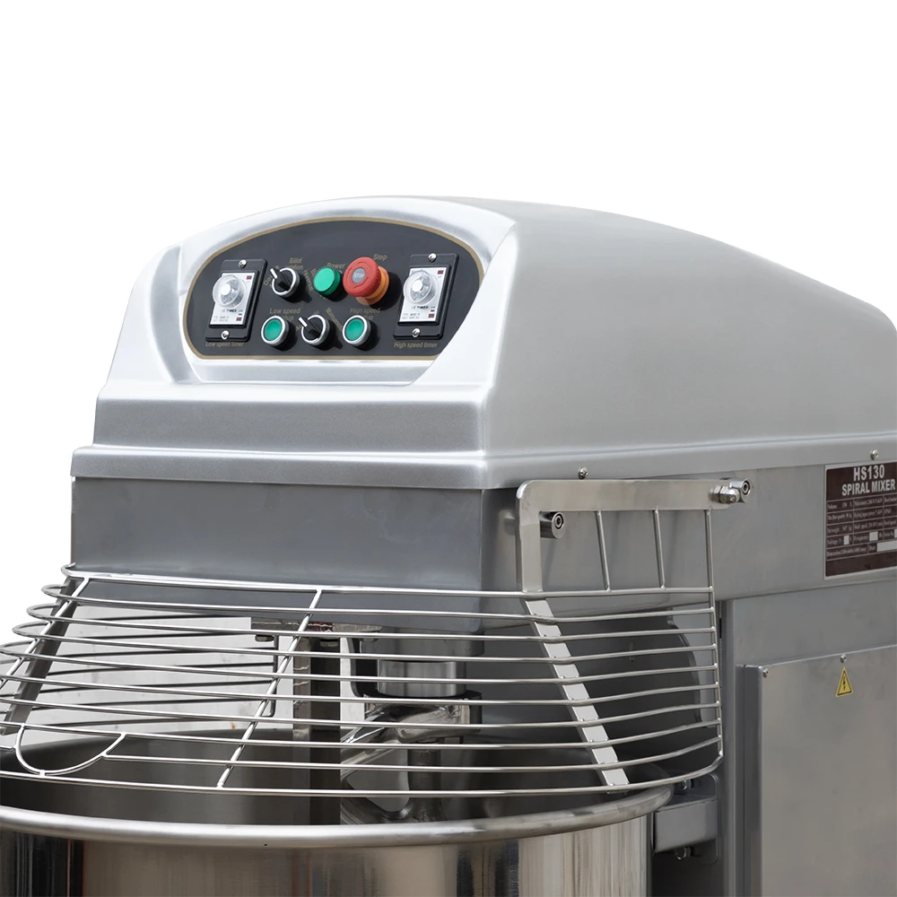 Commercial Double Motor New High Productivity Safety Lock Bakery Dough Spiral Mixer Machine Flour Water 2 Speeds Big Capacity