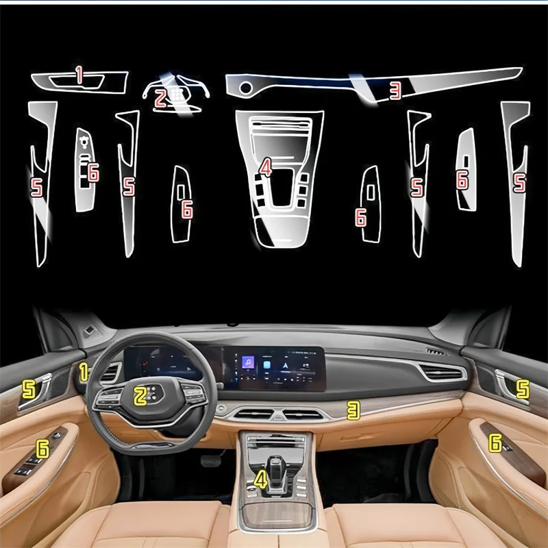 For Evolute i-Space DFSK Seres  Screen Central Control Body Interior Car Modification Transparent Car Clothes Protective Film