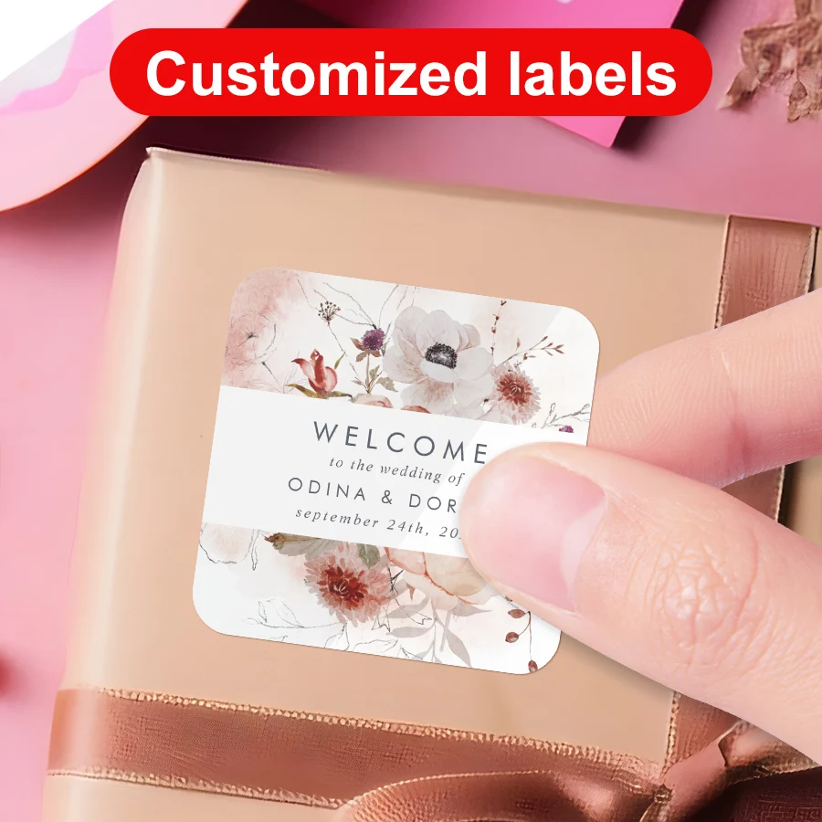 

Персонализированные наклейки на подарочную коробку — водонепроницаемые цветочные наклейки на заказ для свадебных сувениров, украшений для вечеринок и поделок своими руками