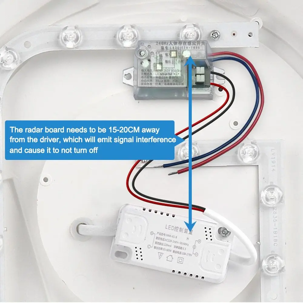 Light Sensitive Radar Presence Sensor Switch Auto On Off Energy Saving Motion Detection Module Transparent Shell