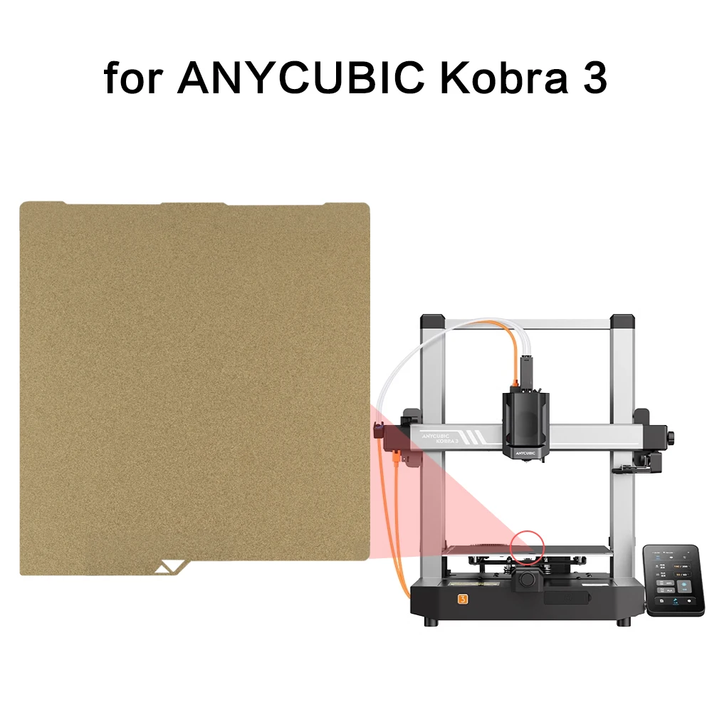 Para Anycubic Kobra 3 Combo placa de construcción Kobra3 hoja de acero de resorte K3 PEO PET PEY hoja de doble cara Kobra 2/Pro/Neo pei placa