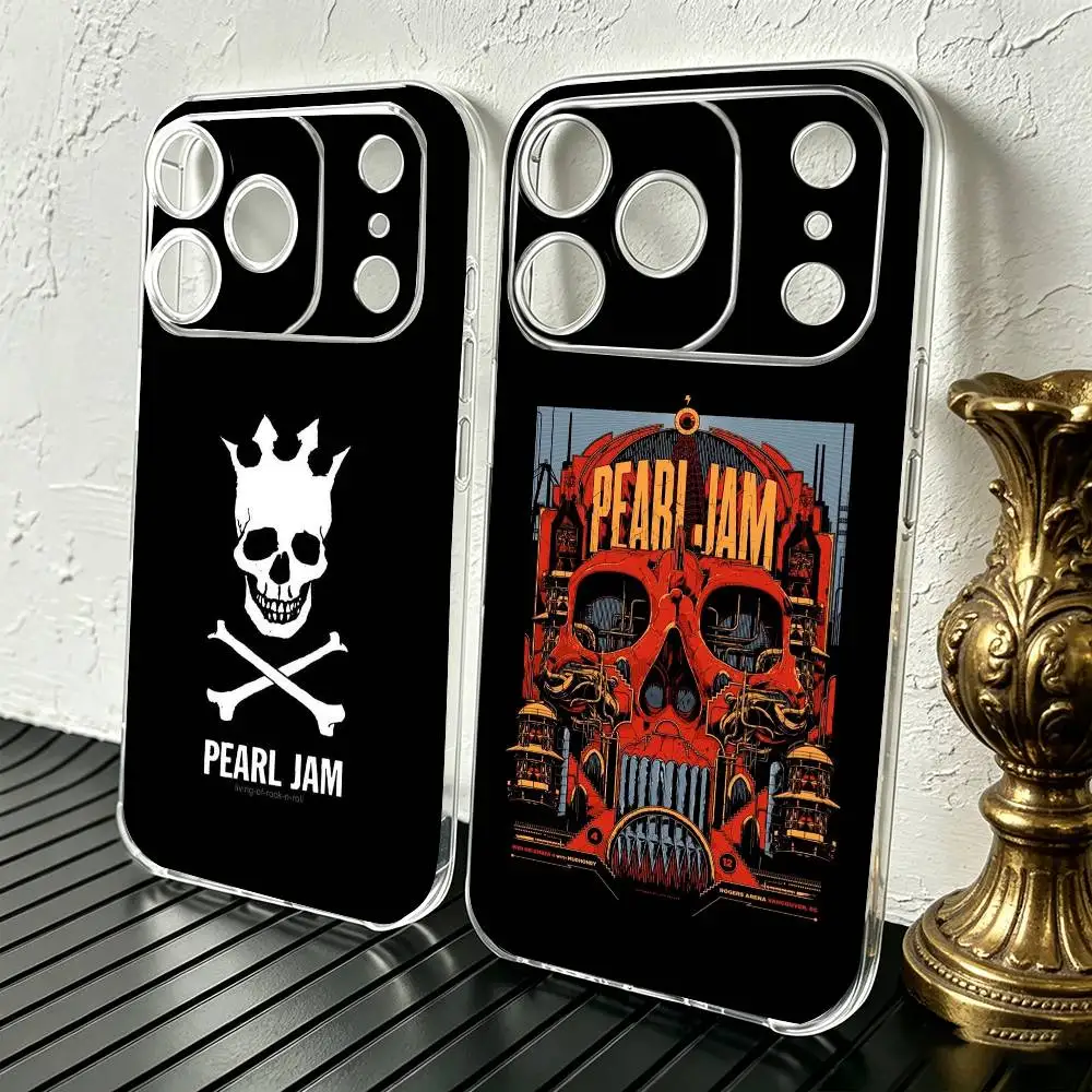 

T-Pearl Jam Phone Case For iPhone 17 16 15 14 13 12 11 Mini Pro Max Plus Transparent Cover