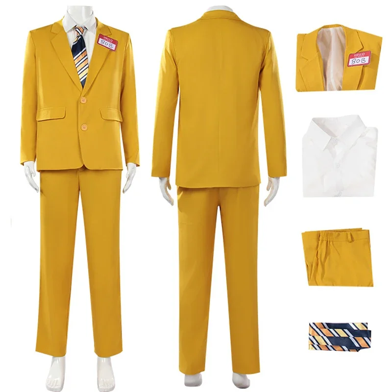 Movie BOB Cosplay Costume Adult Unisex Yellow Coat Pants Uniform Suit Halloween Outfit Carnival Party Performance