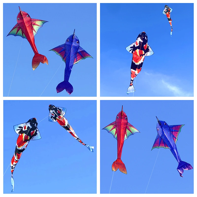 free shipping large fish kite for adults flying line outdoor toys ripstop nylon fabric goldfish kite professional kite wind kite