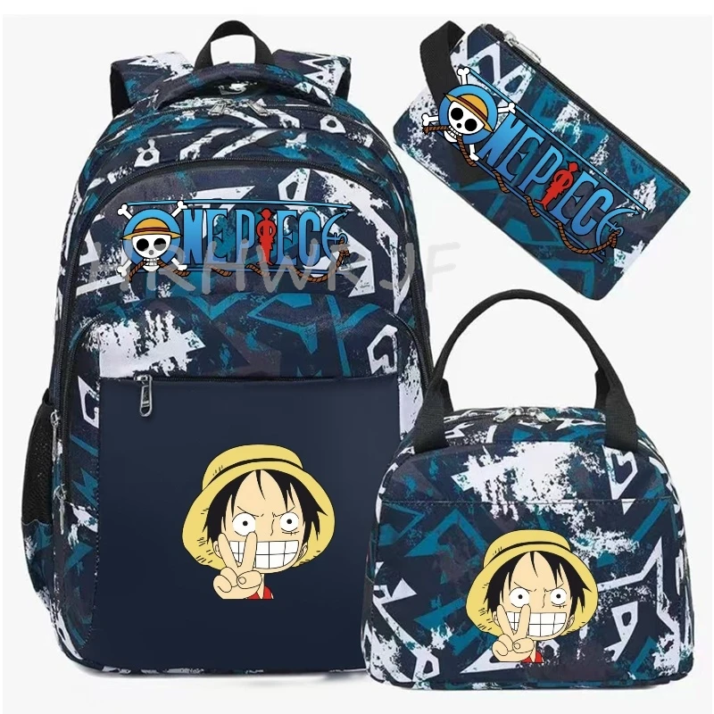 One Piece Backpack Monkey D Luffy Travel Nylon Mochila Feminina Bagpack Bolsas School Bags for teenager Laptop School Bags 3pcs