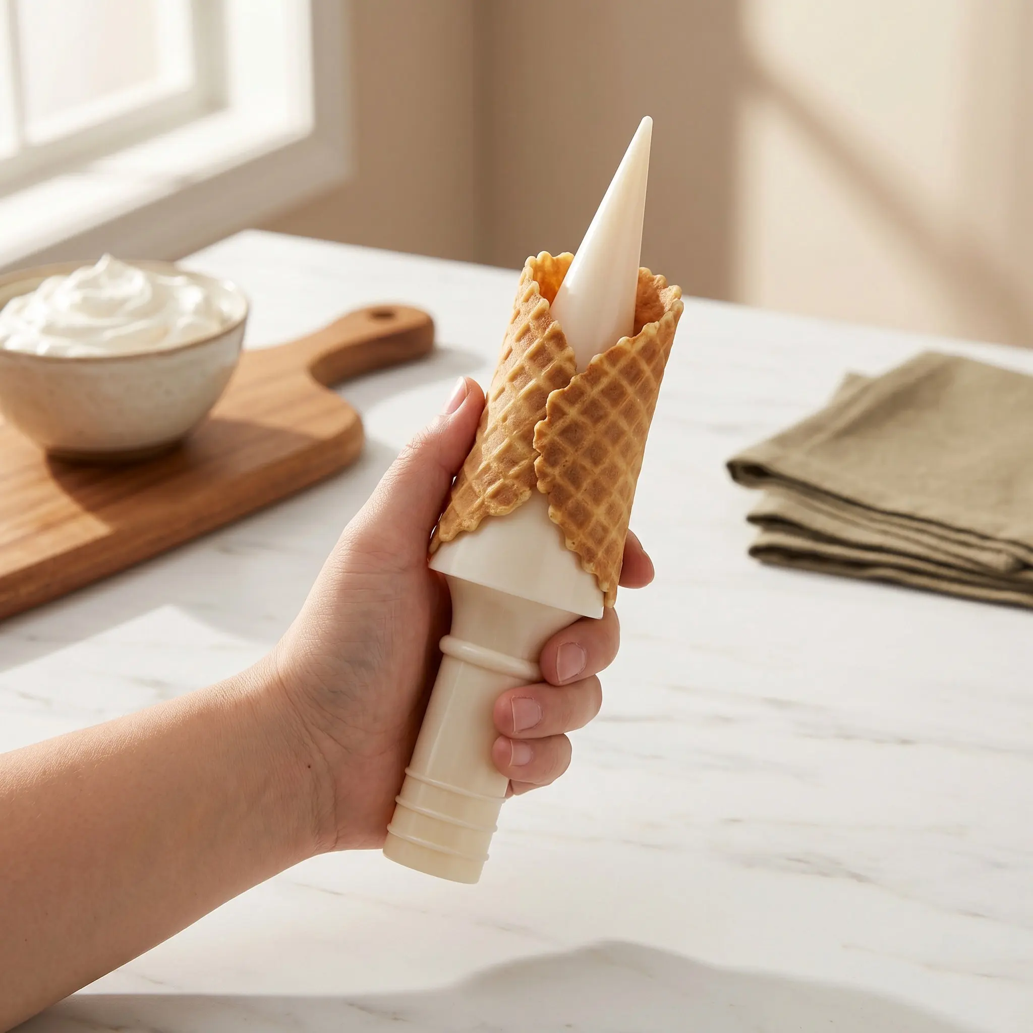 Ice Cream Cone Mold Plastic Baking Roller Nonstick Tool Crisp Cone Maker Dessert Kitchen Accessory Ice Cream Mold Waffle