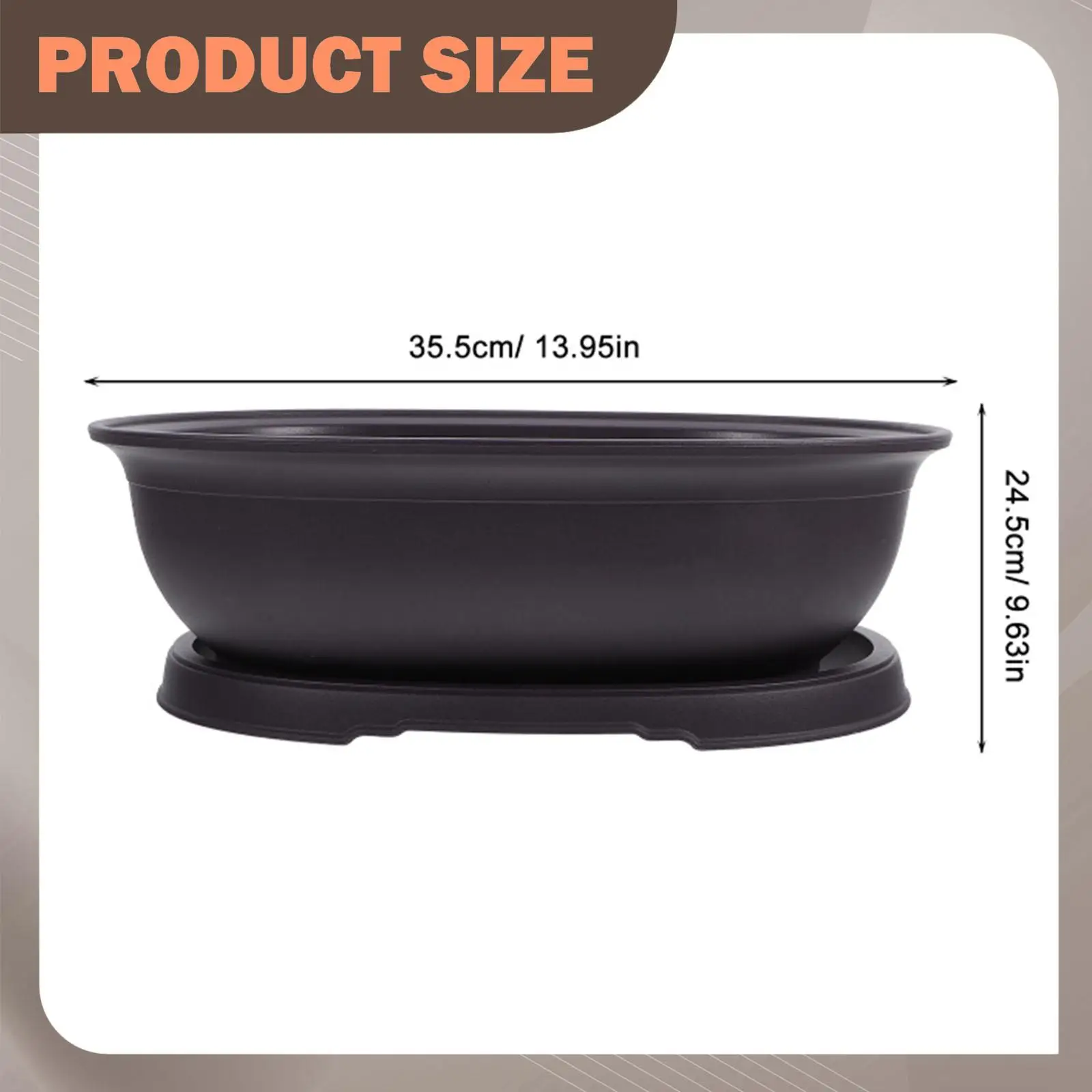 

Кашпо для бонсай для дома и улицы, прочный пластиковый цветочный горшок с дренажным поддоном для балкона, сада, патио, двора