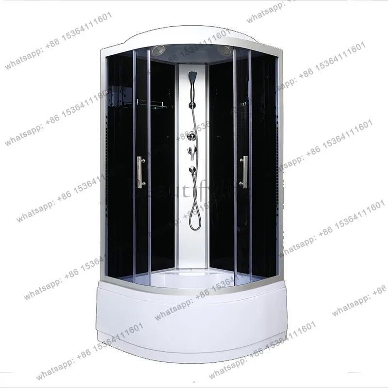 

Shower room integral bathroom integrated arc fan-shaped household bath room sliding door type