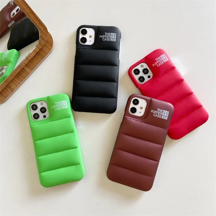 

The Puffer Case for Apple iPhone 16 15 14 13 12 11 Pro MAX X XS XR 16Plus MiNi Luxury Down Jacket Aesthetic influencer Cover