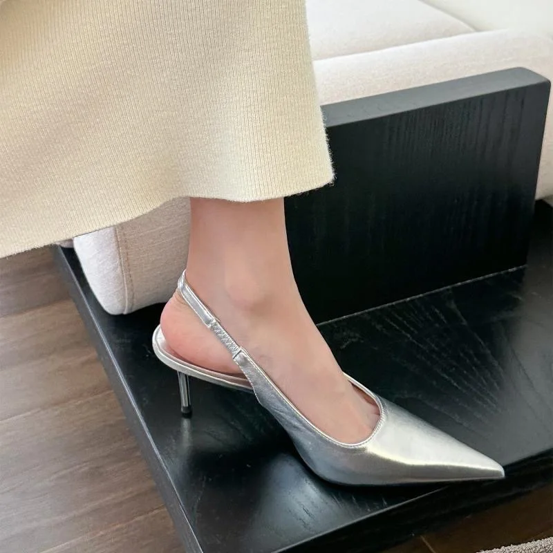 Pointed-toe Stylish Square-toe Women's Summer and Spring New Single Shoes French Backless Sandals 2026 New
