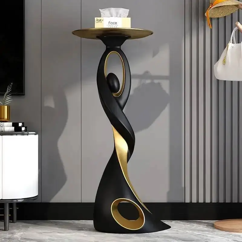 Casa decoração criativa arte abstrata sofá mesa lateral luz de luxo sala estar varanda decoração mesa canto móveis designer