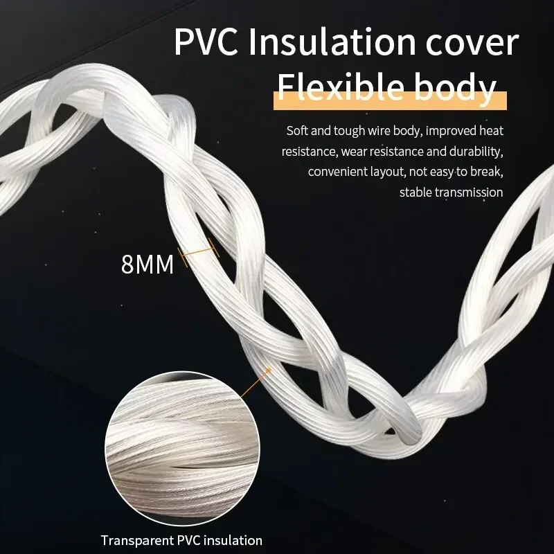 HiFi Audio Power Cable 5N OCC Silver Plated Copper C13 AC Power Cord Carbon Fiber AU & US & EU Plug