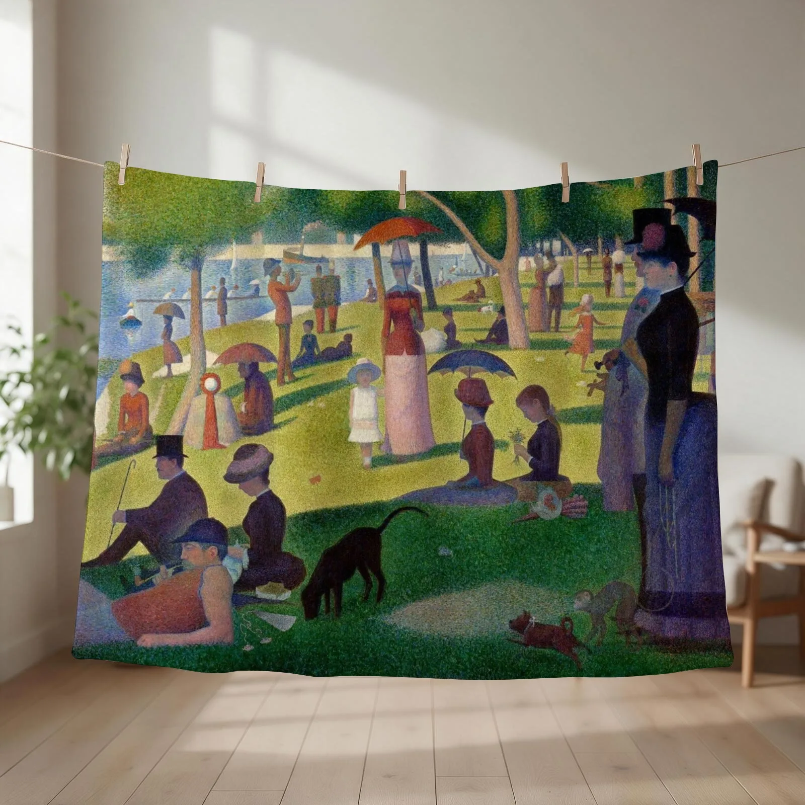 A Sunday Afternoon on the Island of La Grande Jatte by Georges Pierre Seurat Throw Blanket
