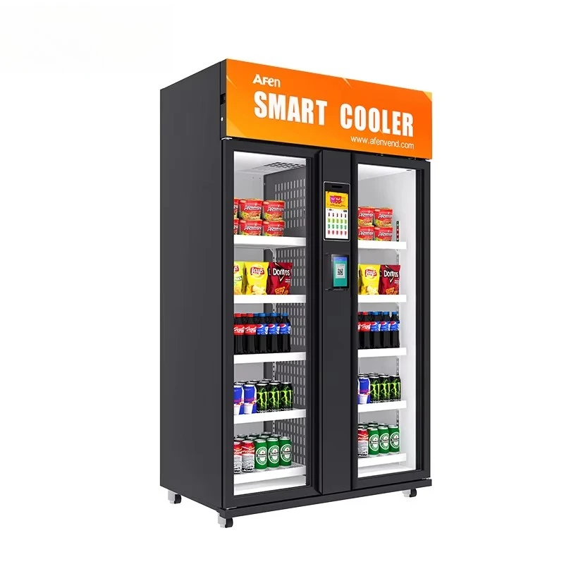 Smart Visual Refrigerated Fresh Food Vending Machine Combo Snack Drinks Card Payment 1000L Large Capacity Remote Monitoring
