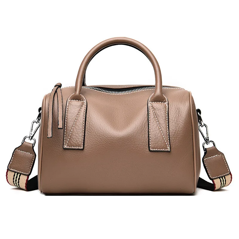 

Genuine Leather Cow Skin Women Fashion Boston Handbag OL Totes