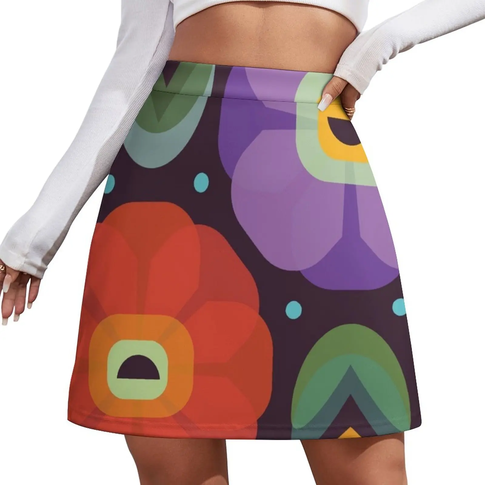 

Flowerfully Folk Mini Skirt skirt for woman short skirts for women korean ladies summer Woman skirts