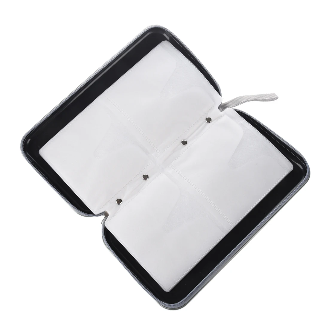 SMIEA 80 แผ่นอัลบั้ม CD DVD Carry Cover Case กระเป๋าสตางค์ผู้ถือกระเป๋ากล่องแข็ง - สีดํา