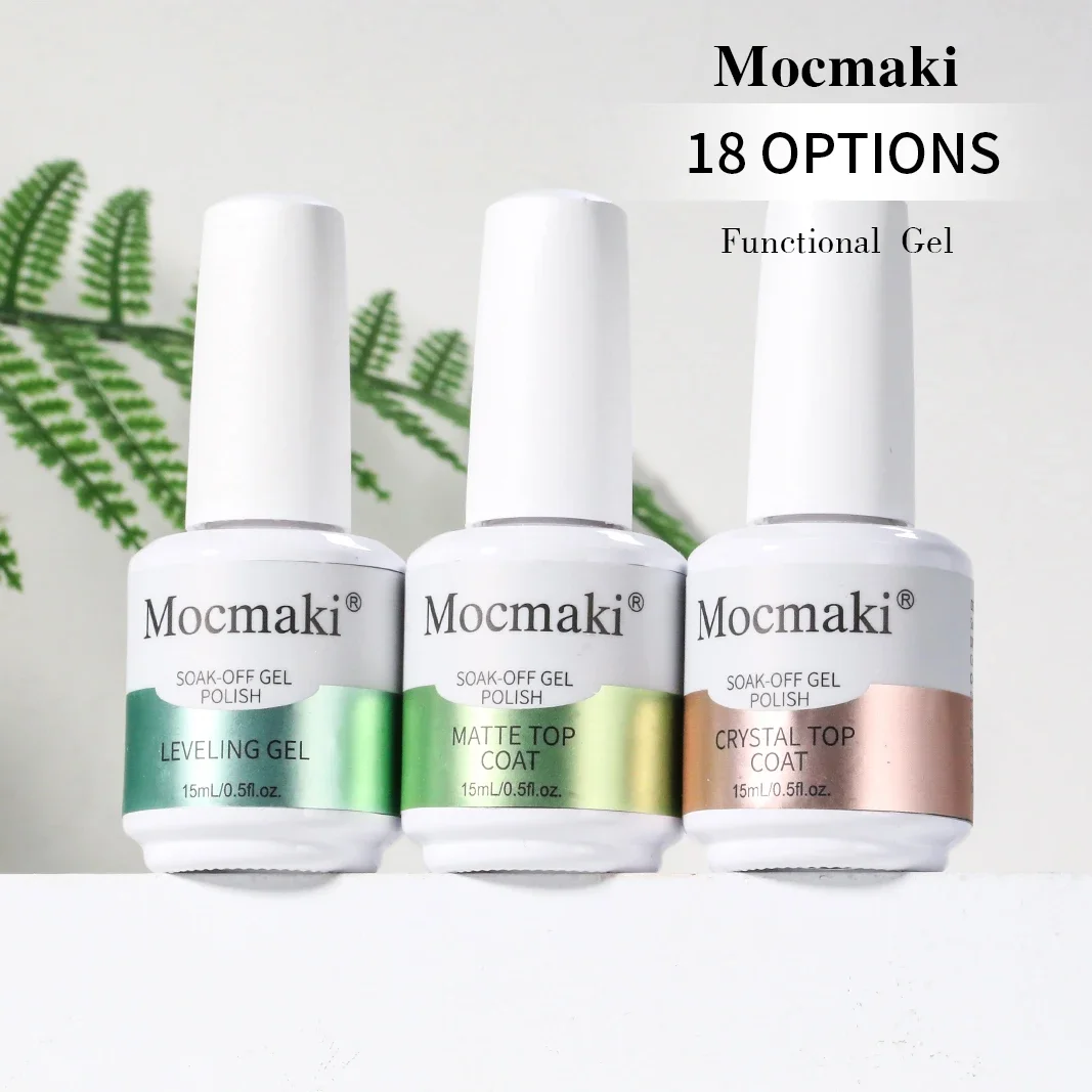 Mocmaki-capa Base de goma para manicura, Gel de transferencia de lámina transparente, mate, 15mL