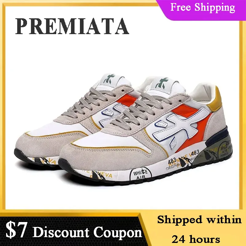 PREMIATA Men's Sneakers SS24 New Casual and Sports Luxury Design Breathable Waterproof Multi-color Element Trend Shoes for Men