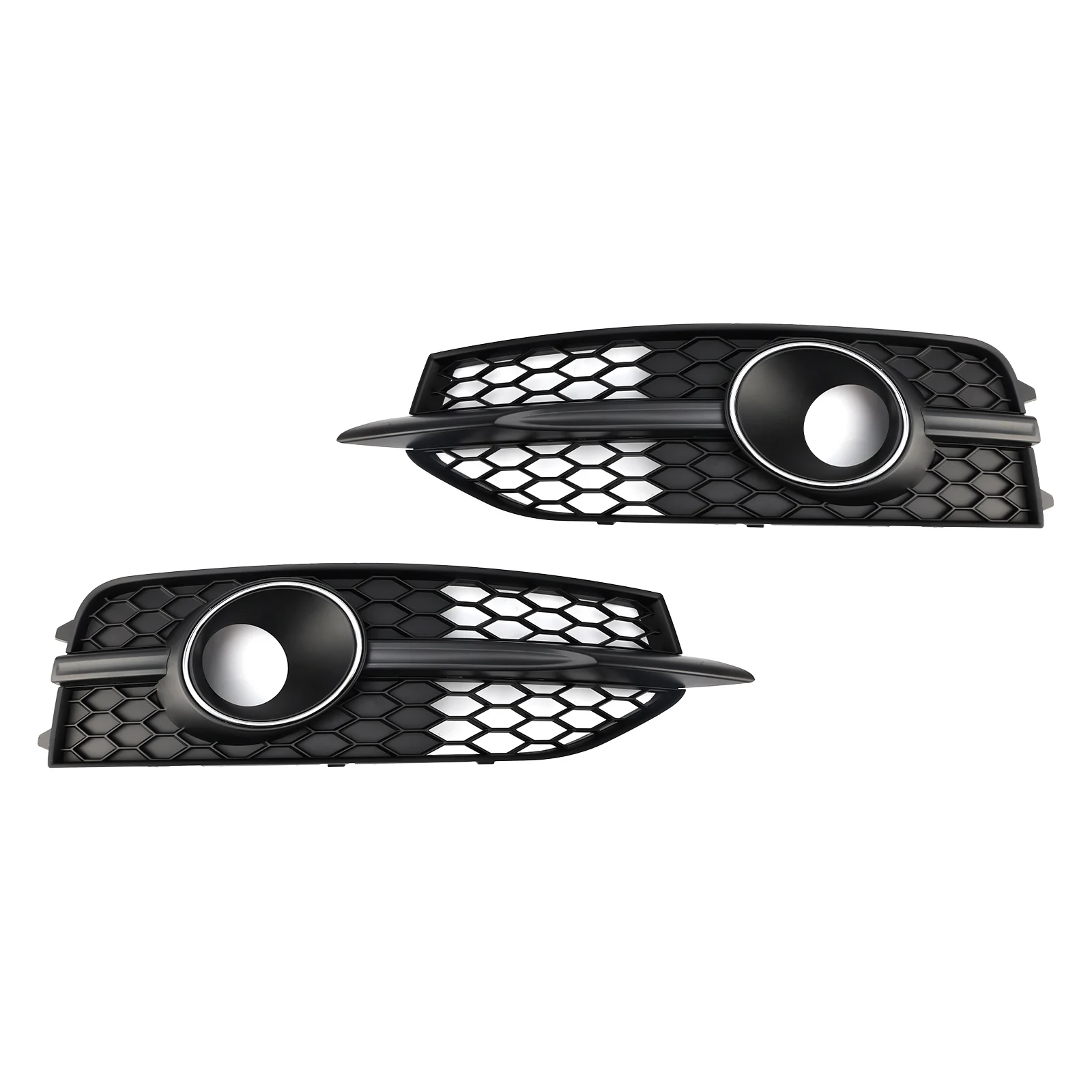 Black Front Bumper Fog Light Grille Cover Bezel For Audi A7 S-Line S7 2012-2015
