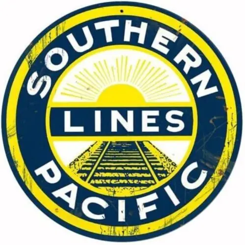 Southern Pacific Lines round steel sign 355mm diameter (rv)