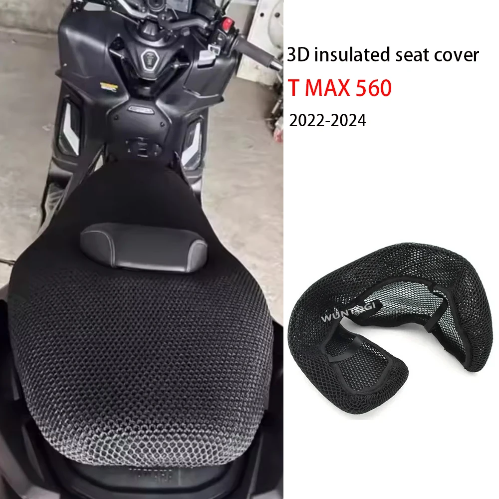 

For Yamaha T MAX 560 3D Honeycomb Mesh Protect Cushion Nylon Mesh Fabric Saddle T MAX 560 2024 Accessories Motorcycle Seat Cover