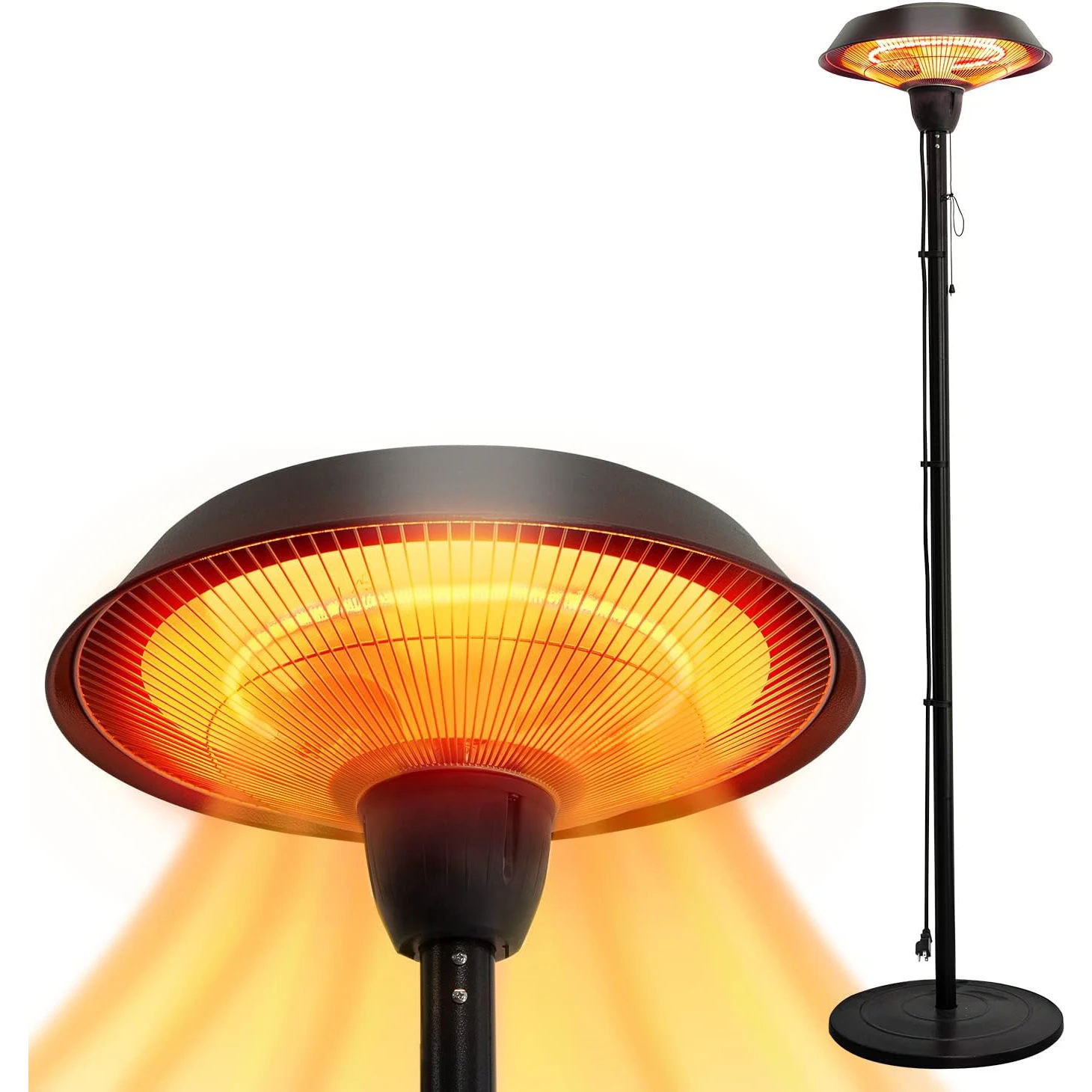 Electric Infrared Patio Heater: Versatile 1500W for Indoor and Outdoor Use - Waterproof with Tip-Over Protection