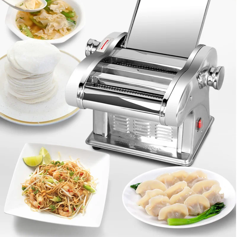 Household Pasta Machine Noodles Maker Stainless Steel Noodle Cutter Electric Automatic Dough Rolling Machine Dumpling Machine