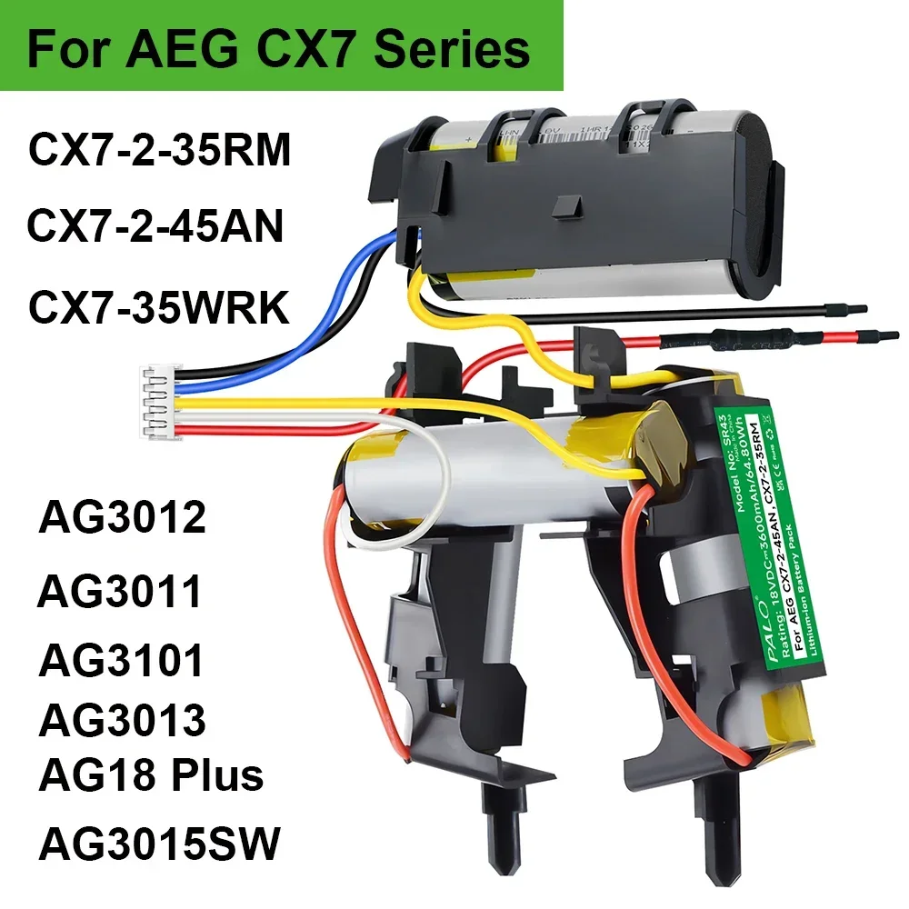 Batería de repuesto de 18V y 3600mAh para aspiradora AEG CX7-2-35RM CX7-2-45AN CX7-35WRK AG3012 AG3011 AG3101 AG3013 AG18 Plus AG3015SW