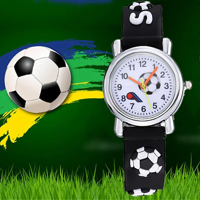 Fashion Cartoon Cute 3D Football Watch Boys Watches Kids Children Watches Silicone Sports Wrist Watch Quartz Clock Gifts for Kid