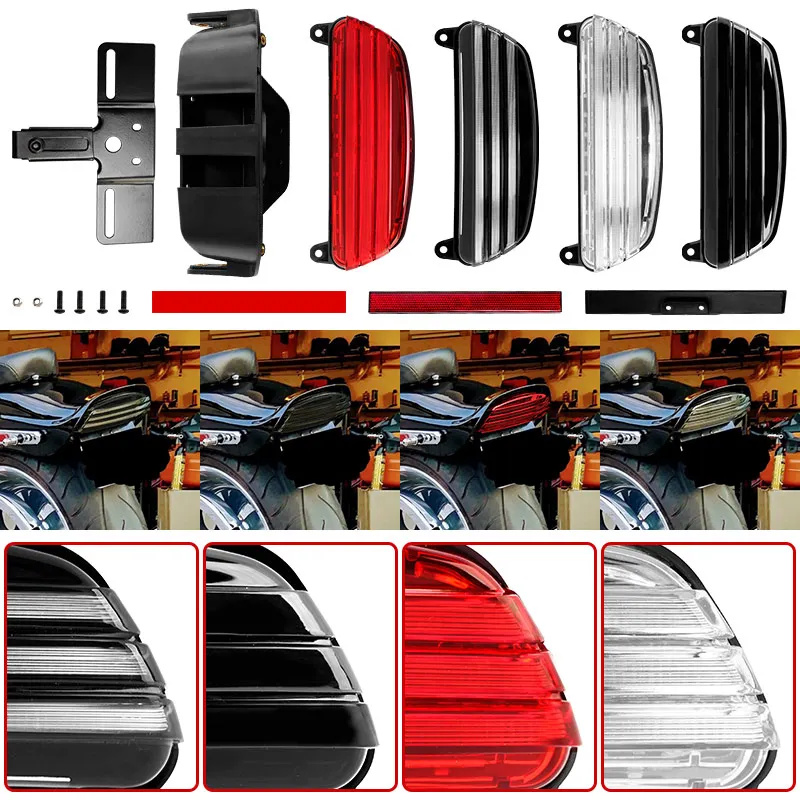 

For Harley Dyna Fat Bob Softail FXSTB FXSTC Motorbike LED Taillight Motorcycle Rear Tail Brake Fender Tip Light LED Tri-Bar