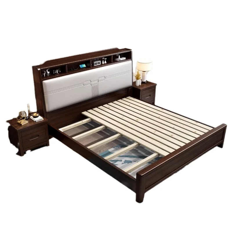 Microfiber leather soft rest 1.5m 1.8m modern simple storage double wedding bed