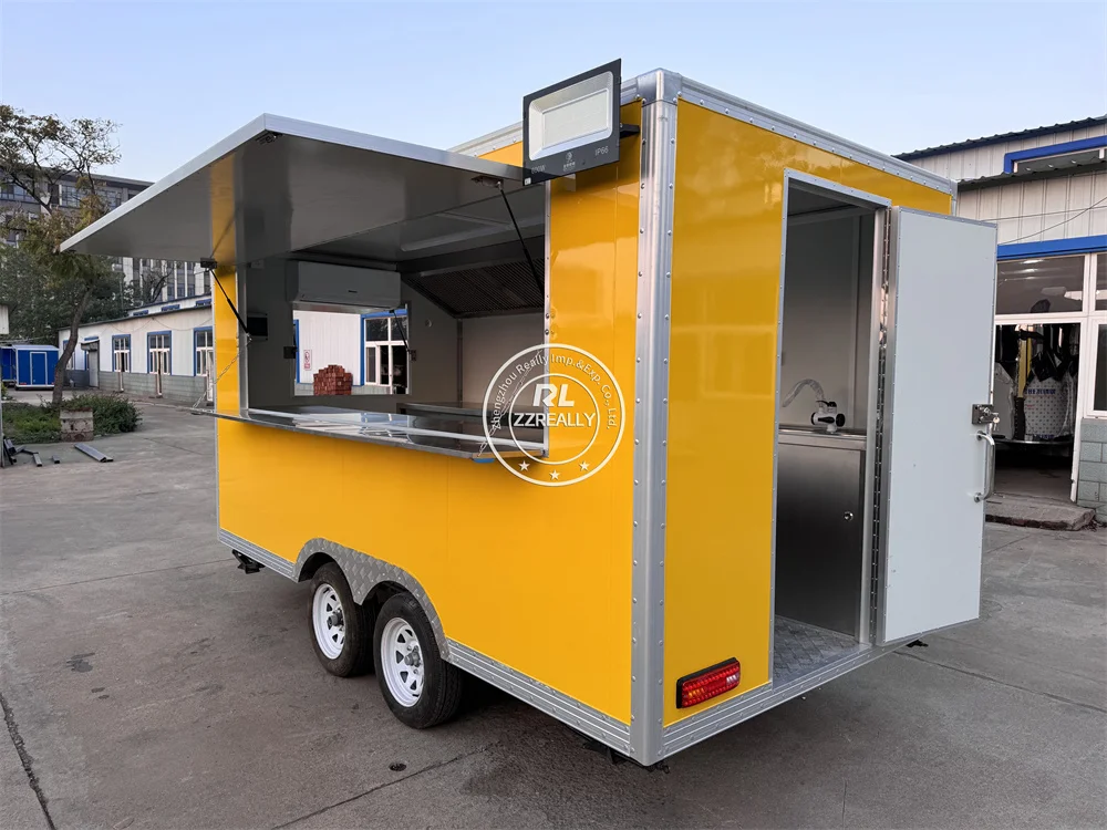 USA Standards 14ft Concession Food Trailer Customized Fast Food Truck Mobile Kitchen Trailer For Sale