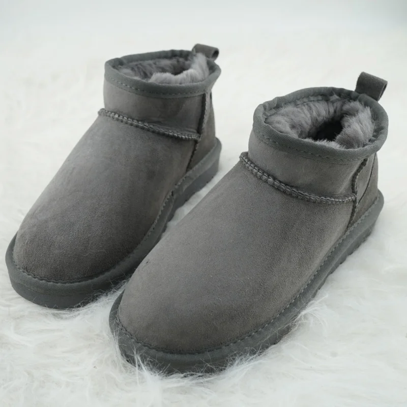 Genuine Sheepskin Leather Snow Boots for Women 100% Natural Fur Warm Winter Boots Woman Classic Simple Lightweight Ankle Boots