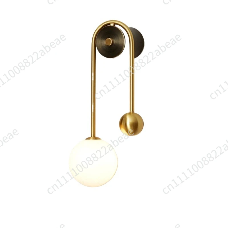 Modern Copper Wall Sconces with Frosted Glass Shade Home Decor Lighting Fixture for Bedside Bedroom Bathroom Doorway Corridor
