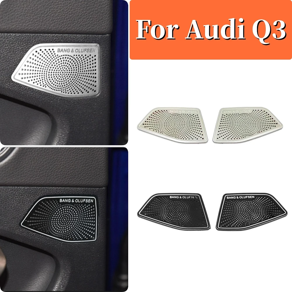 Stainless steel Sticker Styling Accessories For Audi Q3 2019-2021 2022 2023 Car Rear Door Stereo Speaker Audio Sound Cover Trims