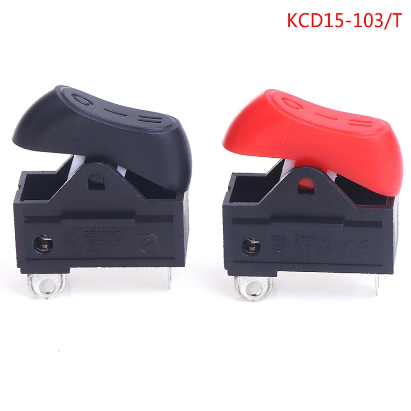 1PCS High Qiality KCD15-103/T Hair Dryer Switch Rocker Switch 3 Position ON-OFF-ON Car Boat Switch