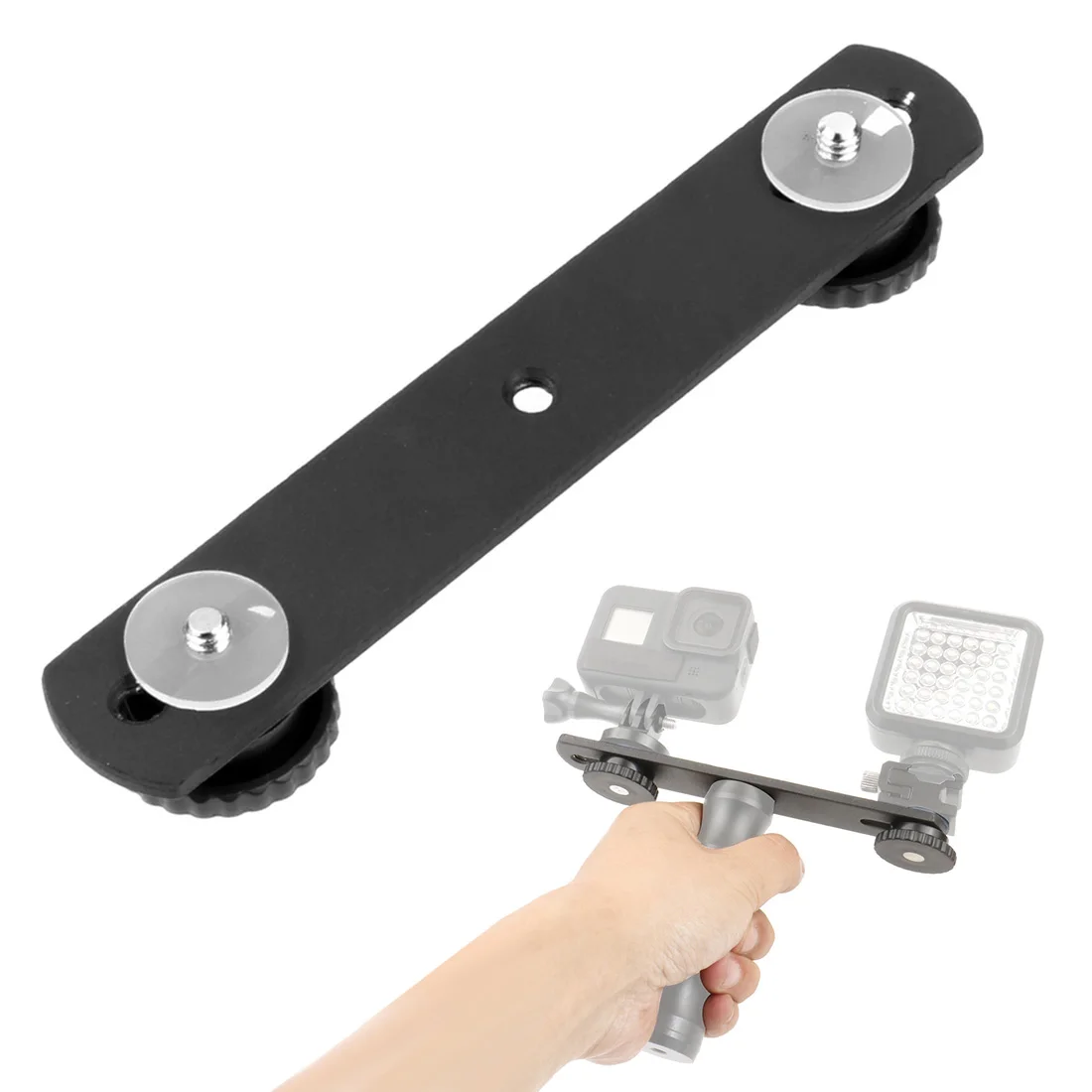 Universal Double End Light Stand Holder Flash Bracket Mount Tripod with 2 1/4\