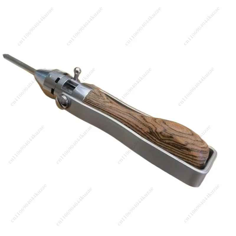 Multifunctional Semi-Automatic Ratchet Screwdriver, Retro Wood Handle with Forward Reverse Switch