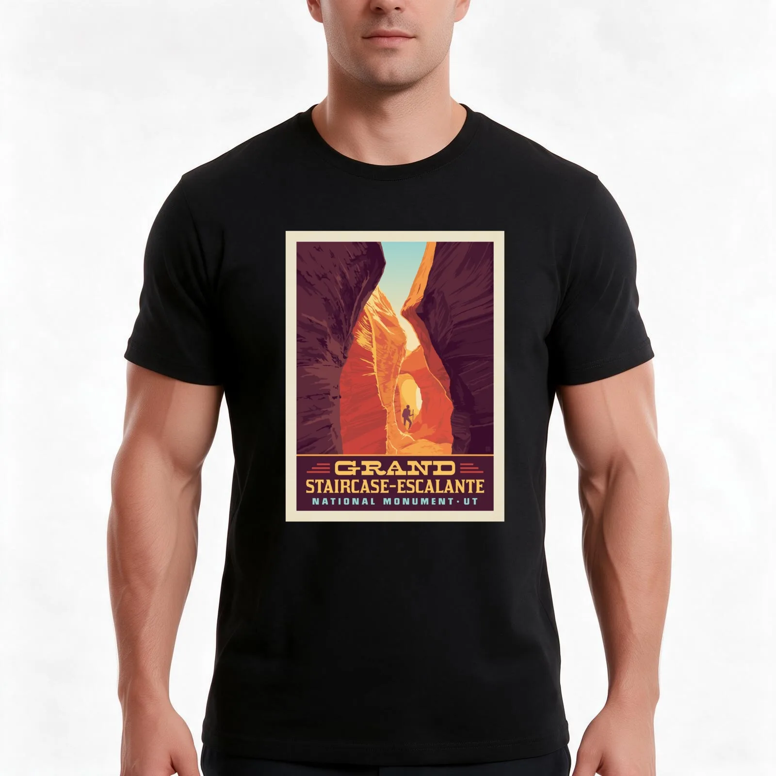 Grand Staircase Escalante National Monument T-Shirt, Summer Casual Cotton Tee, Oversized Streetwear Tops, Vintage Graphic Print