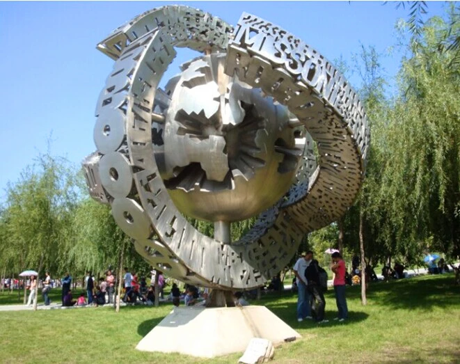 Spiegel gepolijst buiten Yin-yang standbeeld roestvrij staal Tai Chi sculptuur aangepaste moderne tuinkunst